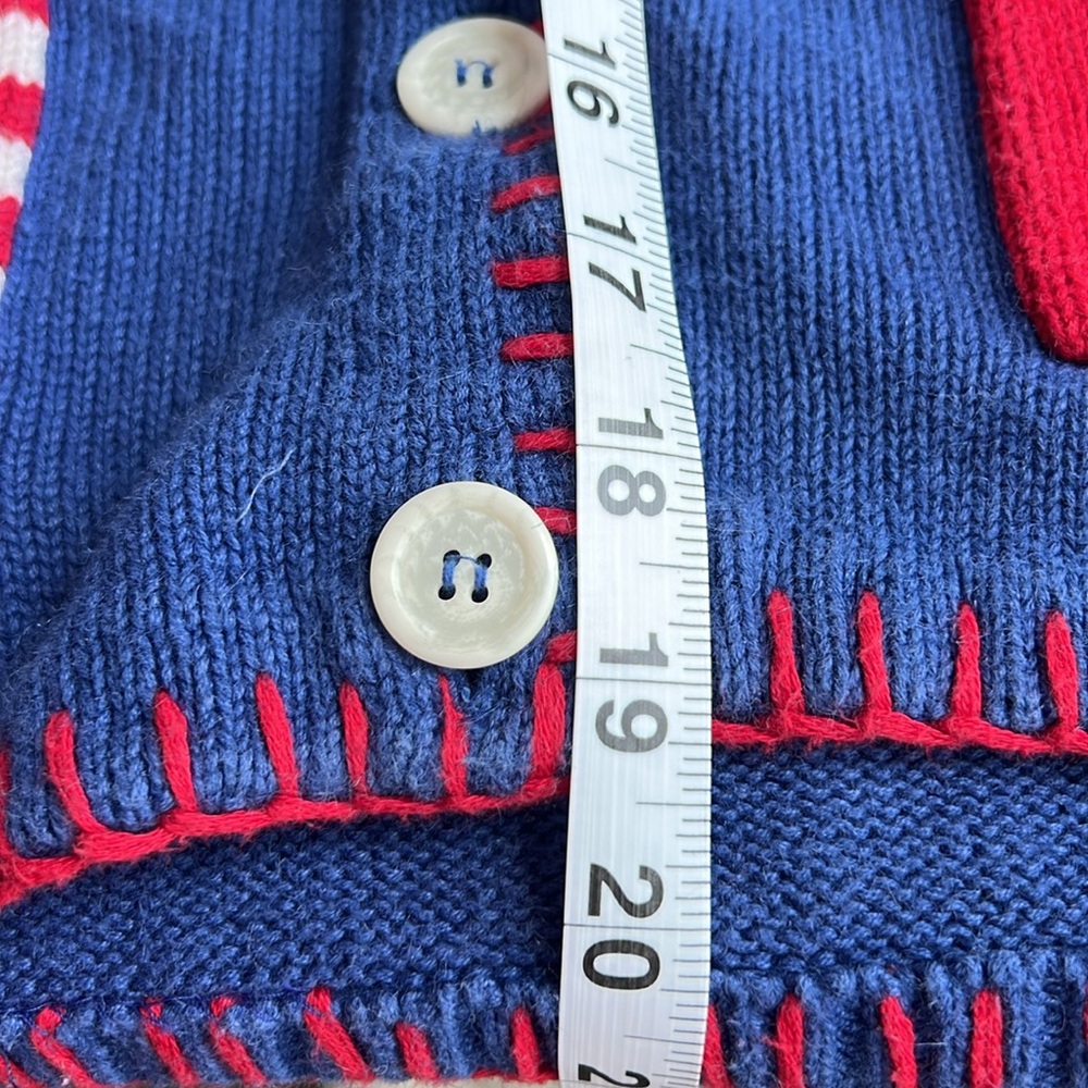 Thyme Nautical Patriotic Knit Cardigan - Red, White, and Blue 4th  Sz L ⚫️ - Picture 8 of 8